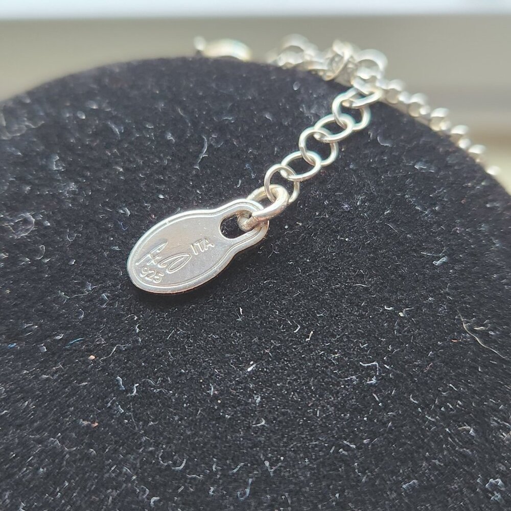 FREDERIC DUCLOS 925 Sterling Silver Copper Modernist Drop Pendant Necklace - Picture 4 of 9